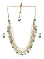 Zaveri Pearls Gold Tone Traditional Kundan & Pearls Necklace Set For Women-ZPFK8591